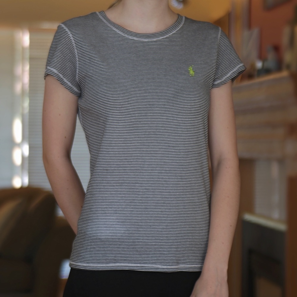 Ralph Lauren Top Black/White Stripes